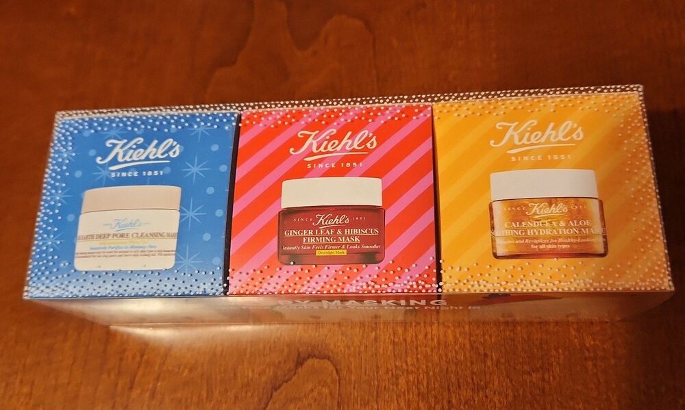 Kiehl's Merry Masking Holiday Gift Set of 3 Face Masks NIB